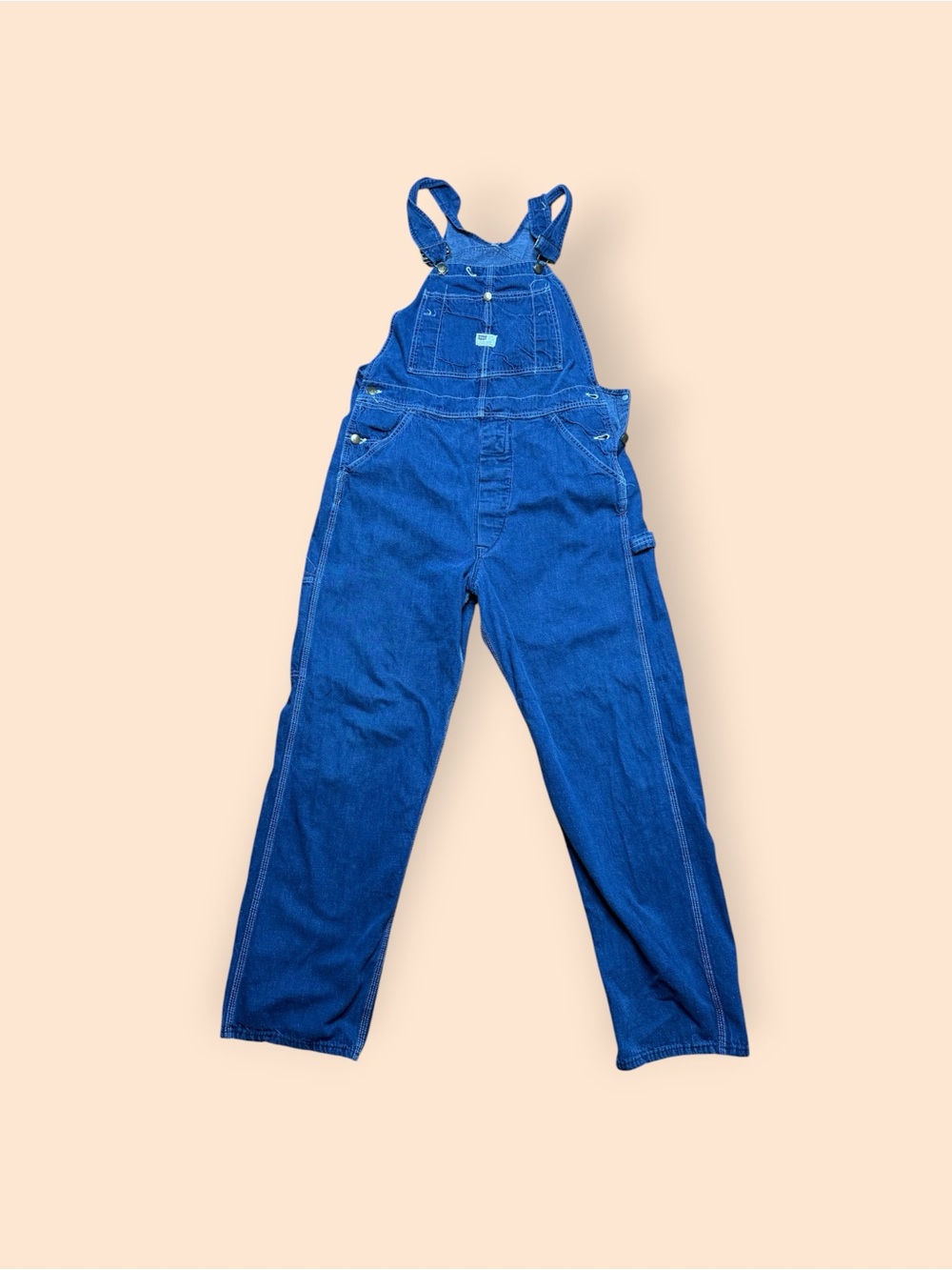 Vintage 1960s Sears Dark Wash Union Made Denim Overalls Vtg 60s